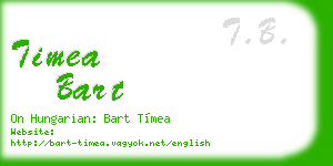 timea bart business card